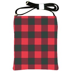 Canadian Lumberjack Red And Black Plaid Canada Shoulder Sling Bag by snek