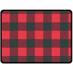 Canadian Lumberjack red and black plaid Canada Fleece Blanket (Large)  80 x60  Blanket Front