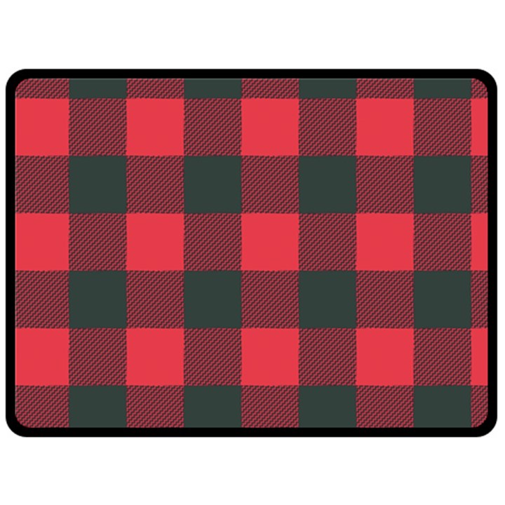 Canadian Lumberjack red and black plaid Canada Fleece Blanket (Large) 