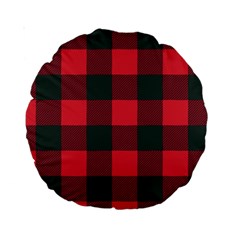 Canadian Lumberjack Red And Black Plaid Canada Standard 15  Premium Round Cushions by snek