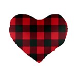 Canadian Lumberjack red and black plaid Canada Standard 16  Premium Flano Heart Shape Cushions Front