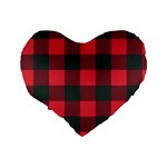 Canadian Lumberjack red and black plaid Canada Standard 16  Premium Flano Heart Shape Cushions Back