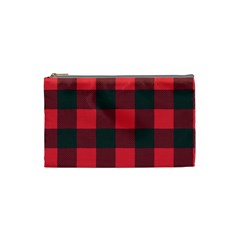 Canadian Lumberjack Red And Black Plaid Canada Cosmetic Bag (xs) by snek