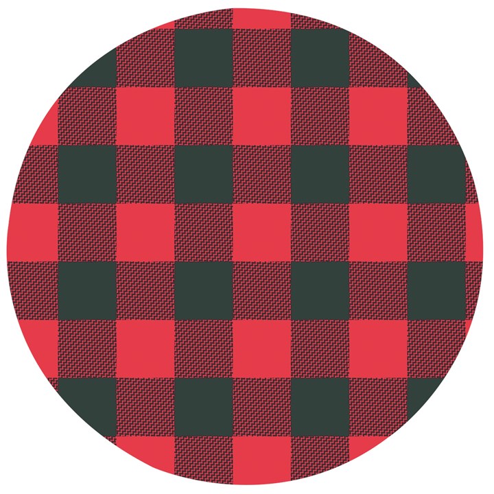 Canadian Lumberjack red and black plaid Canada Wooden Bottle Opener (Round)