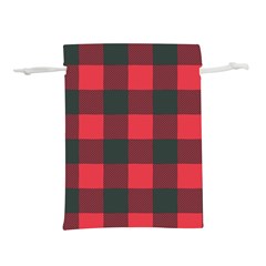 Canadian Lumberjack Red And Black Plaid Canada Lightweight Drawstring Pouch (l) by snek