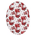 Christmas Watercolor hohoho red handdrawn holiday organic and naive pattern Ornament (Oval) Front