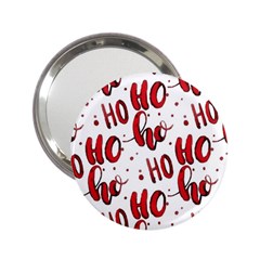 Christmas Watercolor Hohoho Red Handdrawn Holiday Organic And Naive Pattern 2 25  Handbag Mirrors by genx