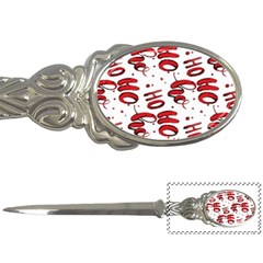 Christmas Watercolor Hohoho Red Handdrawn Holiday Organic And Naive Pattern Letter Opener by genx