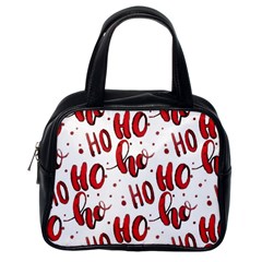 Christmas Watercolor Hohoho Red Handdrawn Holiday Organic And Naive Pattern Classic Handbag (one Side) by genx