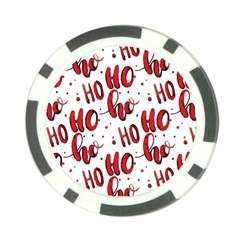 Christmas Watercolor Hohoho Red Handdrawn Holiday Organic And Naive Pattern Poker Chip Card Guard (10 Pack) by genx