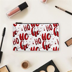 Christmas Watercolor Hohoho Red Handdrawn Holiday Organic And Naive Pattern Cosmetic Bag (small) by genx