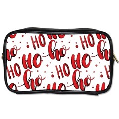 Christmas Watercolor Hohoho Red Handdrawn Holiday Organic And Naive Pattern Toiletries Bag (two Sides) by genx