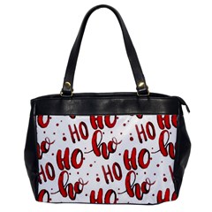 Christmas Watercolor Hohoho Red Handdrawn Holiday Organic And Naive Pattern Oversize Office Handbag by genx