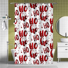 Christmas Watercolor Hohoho Red Handdrawn Holiday Organic And Naive Pattern Shower Curtain 48  X 72  (small)  by genx