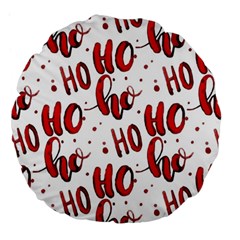 Christmas Watercolor Hohoho Red Handdrawn Holiday Organic And Naive Pattern Large 18  Premium Round Cushions by genx