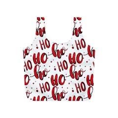 Christmas Watercolor Hohoho Red Handdrawn Holiday Organic And Naive Pattern Full Print Recycle Bag (s) by genx