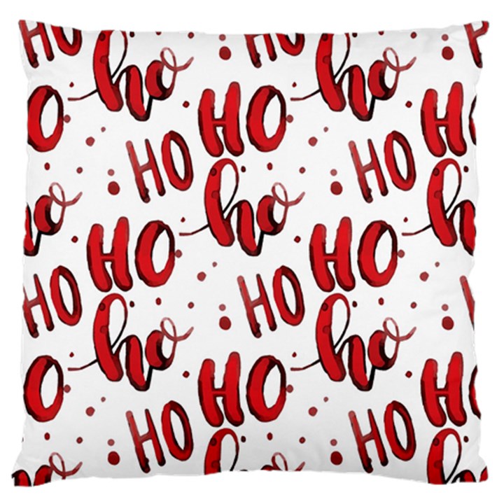 Christmas Watercolor hohoho red handdrawn holiday organic and naive pattern Standard Flano Cushion Case (One Side)