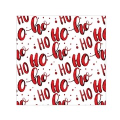 Christmas Watercolor Hohoho Red Handdrawn Holiday Organic And Naive Pattern Small Satin Scarf (square) by genx