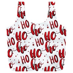 Christmas Watercolor Hohoho Red Handdrawn Holiday Organic And Naive Pattern Full Print Recycle Bag (xxl) by genx