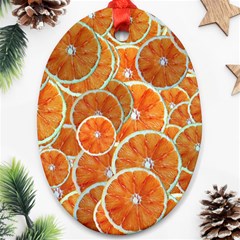 Oranges Background Texture Pattern Ornament (oval) by HermanTelo