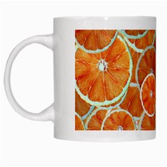 Oranges Background Texture Pattern White Mugs by HermanTelo