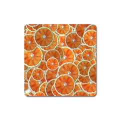 Oranges Background Texture Pattern Square Magnet by HermanTelo