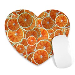 Oranges Background Texture Pattern Heart Mousepads by HermanTelo