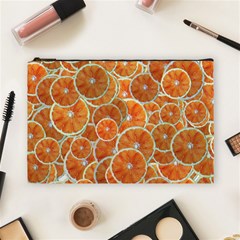 Oranges Background Texture Pattern Cosmetic Bag (large)