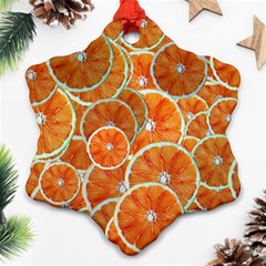 Oranges Background Texture Pattern Ornament (snowflake) by HermanTelo