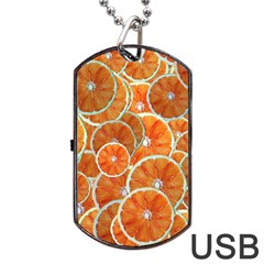 Oranges Background Texture Pattern Dog Tag Usb Flash (one Side)