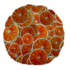 Oranges Background Texture Pattern Large 18  Premium Round Cushions