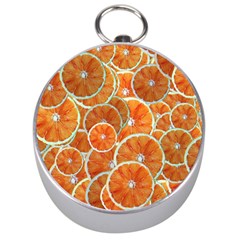 Oranges Background Texture Pattern Silver Compasses