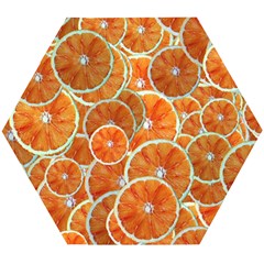 Oranges Background Texture Pattern Wooden Puzzle Hexagon