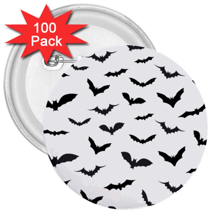 Bats Pattern 3  Buttons (100 pack) 