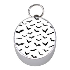 Bats Pattern Mini Silver Compasses by Sobalvarro