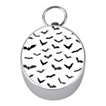 Bats Pattern Mini Silver Compasses Front