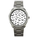 Bats Pattern Sport Metal Watch Front