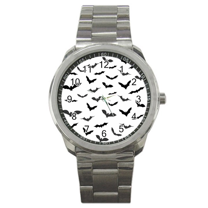 Bats Pattern Sport Metal Watch