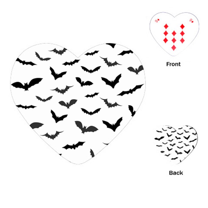 Bats Pattern Playing Cards Single Design (Heart)