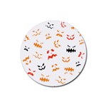 Pumpkin Faces Pattern Rubber Coaster (Round)  Front