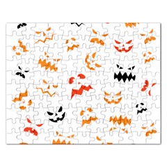 Pumpkin Faces Pattern Rectangular Jigsaw Puzzl by Sobalvarro