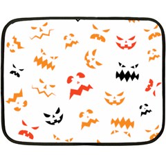 Pumpkin Faces Pattern Double Sided Fleece Blanket (mini)  by Sobalvarro