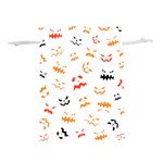 Pumpkin Faces Pattern Lightweight Drawstring Pouch (L) Front