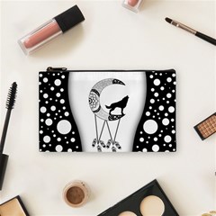 Wonderful Moon With Black Wolf Cosmetic Bag (small) by FantasyWorld7