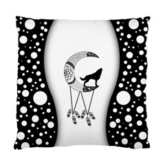 Wonderful Moon With Black Wolf Standard Cushion Case (two Sides) by FantasyWorld7