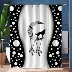 Wonderful Moon With Black Wolf Shower Curtain 60  X 72  (medium)  by FantasyWorld7