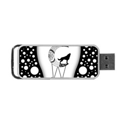 Wonderful Moon With Black Wolf Portable Usb Flash (two Sides) by FantasyWorld7