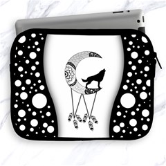 Wonderful Moon With Black Wolf Apple Ipad 2/3/4 Zipper Cases by FantasyWorld7