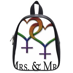 Mrs  And Mrs  School Bag (small) by LiveLoudGraphics