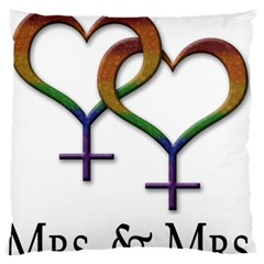 Mrs  And Mrs  Large Flano Cushion Case (one Side) by LiveLoudGraphics